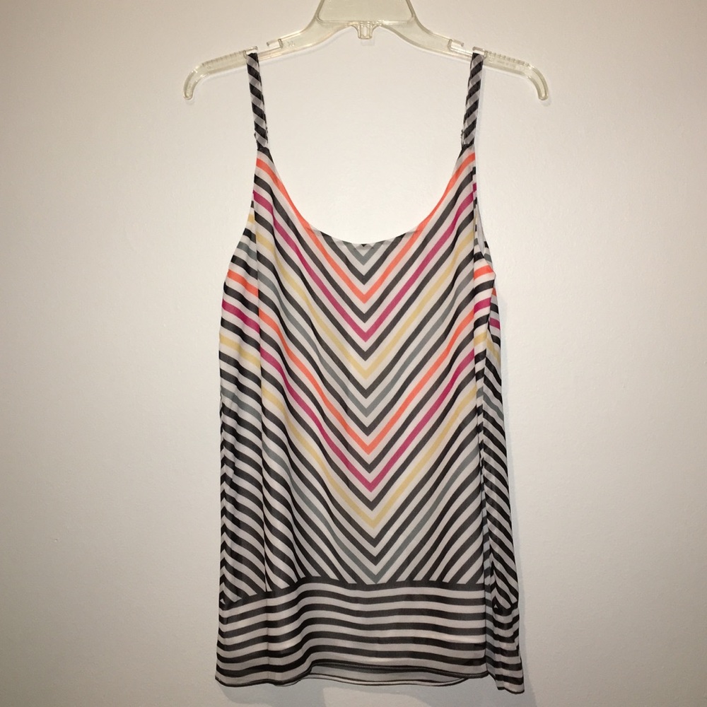 Cabi Chevron Striped Multicolored Tank